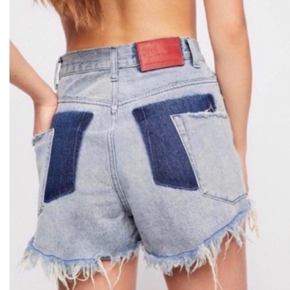 One Teaspoon High Waist Bonita Slim Fit Raw Hem Jean Shorts - Picture 1 of 8